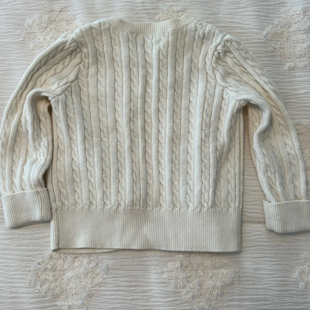 Ralph Lauren Cream Cable Knit Kids Cardigan